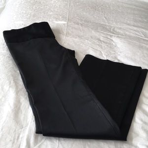 Dressy black wide leg satin look pants